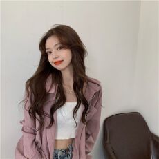 批发[] 防晒衬衣<b class='q'>女</b>夏季新款慵懒风复古港味上衣设计感小众长袖开