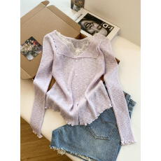 批发实拍 法式温柔风春夏<b class='q'>针织</b>防晒开衫空调<b class='q'>罩衫</b>假两件拼接长袖上衣女