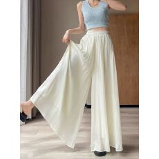 批发白色流行仙气冰丝裙<b class='q'>裤</b>女<b class='q'>新款</b>夏季高腰垂感流光纱大<b class='q'>裤</b>脚休闲阔腿<b class='q'>裤</b>