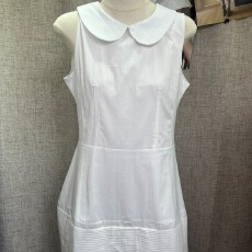 批发2026新款韩系设计感娃娃领无袖<b class='q'>连衣裙</b>女简约小众纯色百搭A字裙子