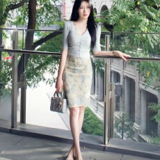 批发气质钩花包臀蕾丝半身裙针织中袖上衣套装夏季显瘦御姐穿搭<b class='q'>两件</b>套