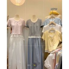 批发韩国东大门文艺百搭撞色气质韩系简约<b class='q'>假两件</b>上衣