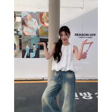 批发韩系波点无袖背心设计感减龄百搭甜辣妹短款上衣
