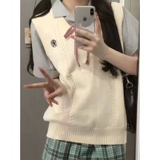 批发2025新款 校园学院风jk制<b class='q'>服</b>供感日系毛衣针织衫马甲背心女