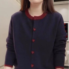 批发2025年秋季新款韩系慵懒风宽松针织毛衣女装mm遮肚子开衫外套