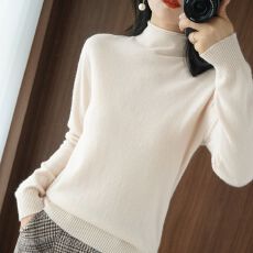 批发春季纯色毛衫女半高领内搭打底衫针织毛线衣<b class='q'>百搭</b>短款上衣新款