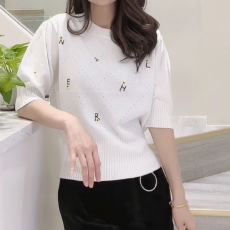 批发小香风短袖<b class='q'>毛衣</b>打底衫女夏装2026新款设计感小众纯欲别致绝美圆领