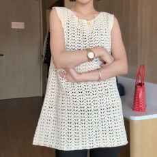批发<b class='q'>中长款</b>镂空钩花针织背心连衣裙女款2026春夏新款气质叠穿无袖上衣