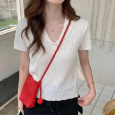 批发2026年夏季新款女装别致设计感上衣气质显瘦百搭针织衫气质5012s