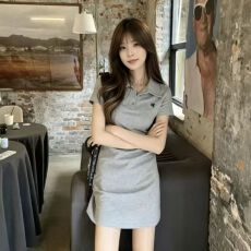 批发小个子显高连衣裙短款POLO休闲<b class='q'>运动包</b>臀裙针织T恤裙女夏季2026年