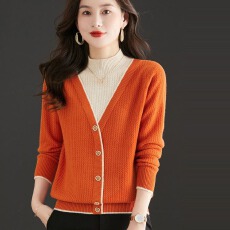 批发<b class='q'>假两件</b>上衣女2026年秋冬新款半高领毛衣外穿短款打底洋气上衣女装