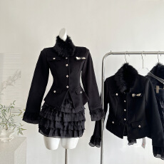 批发小诺本人千金感轻奢<b class='q'>套装</b>韩版气质<b class='q'>名媛</b>外套高腰公主裙两件套