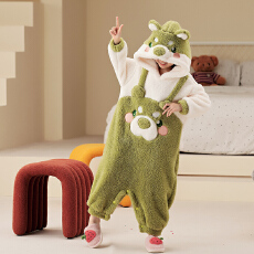 批发儿童新款冬季睡衣珊瑚绒<b class='q'>女</b><b class='q'>童</b>法兰绒厚款保暖家居服