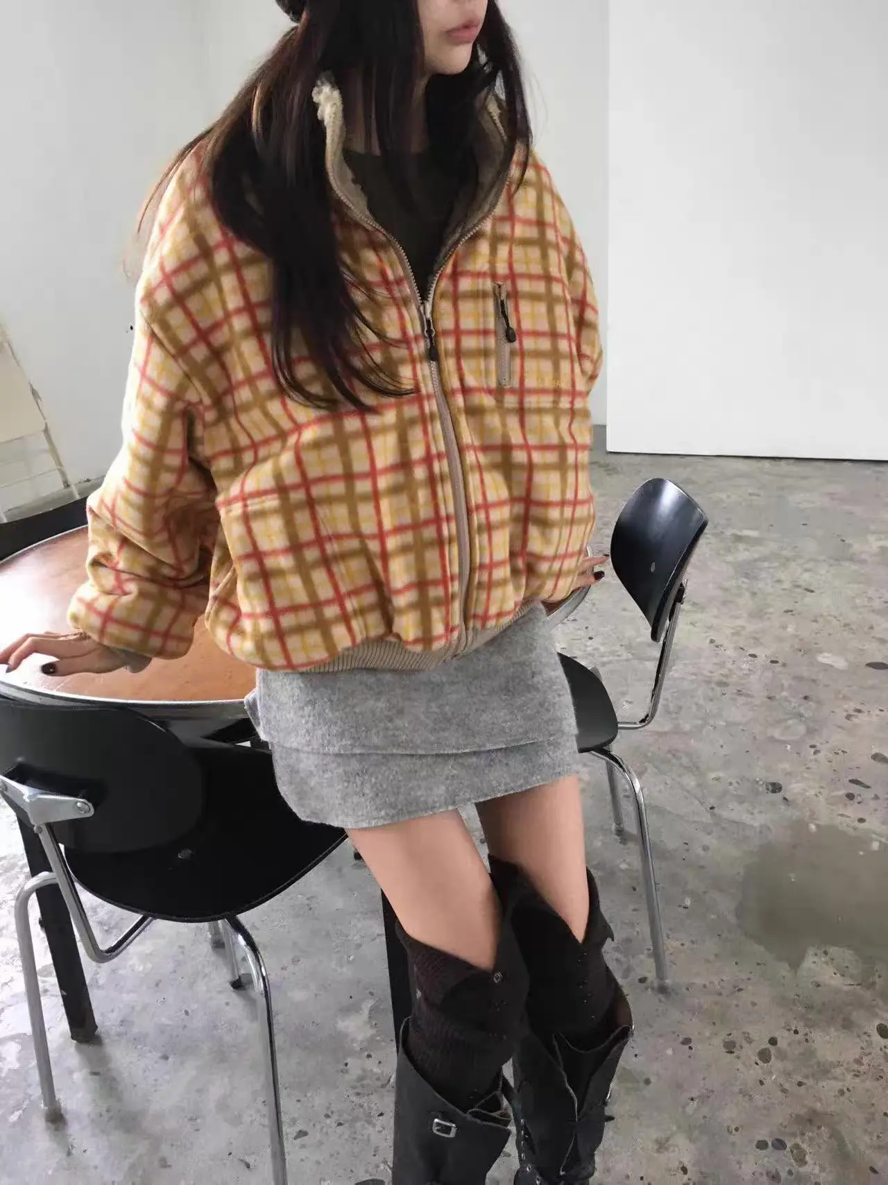 양면 착용 지퍼 플리스 아우터 (3color) 상세 이미지 10