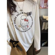 批发孔真烦 【告白kitty】韩代加厚磨毛卡通宽松<b class='q'>t</b><b class='q'>恤</b>
