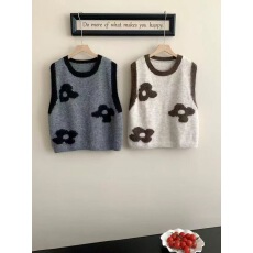 批发针织开衫马甲女秋季新款百搭显瘦叠穿背心毛衣坎肩