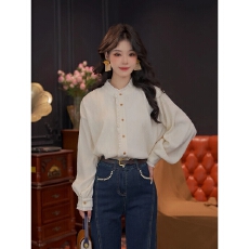 批发时尚百搭<b class='q'>秋</b>季新款简约小众显瘦减龄衬衫