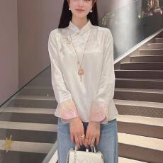 批发重工刺绣百搭春秋<b class='q'>冬</b>季醋酸时尚新款立领女衬衣