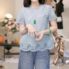 批发休闲小众设计感短袖t恤女夏季2026新款独特漂亮<b class='q'>小衫</b>宽松显瘦上衣