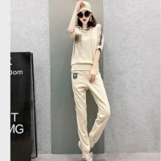 批发欧洲站夏季新款2025时尚气质拼接连帽卫衣<b class='q'>小脚裤</b><b class='q'>大码</b>胖妹妹两件套