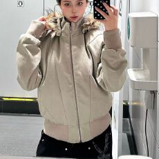 批发2025美式复古水洗连帽新款飞行员夹克男女宽松廓形工装外套潮