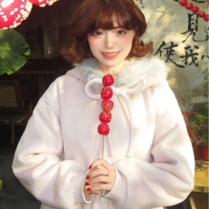 批发韩系<b class='q'>甜美</b>毛领外套蝴蝶结系带大衣短款气质纯欲百搭日常通勤小个子