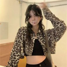 批发豹纹小外套女辣妹短款外搭开衫薄款长袖<b class='q'>防晒服</b>上衣2025年夏季新款