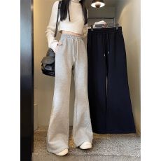 批发原版做工阔腿裤秋<b class='q'>冬</b>季休闲运动宽松卫裤长裤喇叭裤美外穿裤子