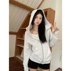 批发连帽春秋长袖新款卫衣外套<b class='q'>女装</b>秋冬拉链修身短款<b class='q'>运动</b>开衫上衣