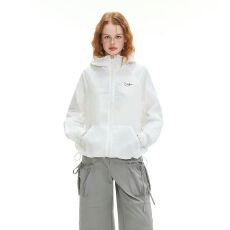 批发连帽花边休闲防晒外套女<b class='q'>韩版</b>户外穿搭学院风简约宽松百搭上衣