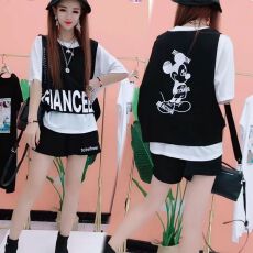 批发休闲<b class='q'>套装</b>女夏洋气宽松短袖<b class='q'>短裤</b>三件套