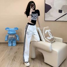 批发运动套装女夏季2026<b class='q'>新款</b>时尚休闲洋气显瘦减龄跳舞服装网红两件套