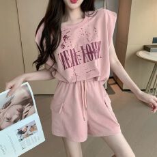 批发夏季一整套穿搭短裤两件套女小个子<b class='q'>大码</b>胖mm显瘦遮肉套装2026新款