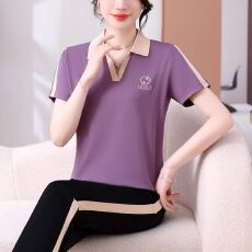 批发休闲服索罗娜中老年女运动套装2026年<b class='q'>新款</b>短袖短裤夏装外穿两件套