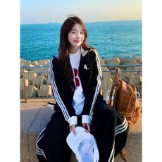 批发【仿棉斜纹拉架250】休闲<b class='q'>运动服</b>套装女春秋季<b class='q'>宽松</b>卫衣长裤两件套