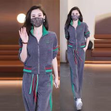 批发网红休闲运动服套装女春秋2026新款时尚洋气减龄卫衣跑步服两件套