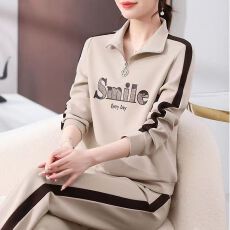 批发新款时尚2026立领运动套装女春秋季卫衣洋气减龄跑步<b class='q'>休闲</b>服两件套