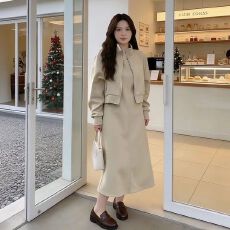 批发秋季<b class='q'>大码</b>洋气减龄遮肚显瘦套装女穿搭<b class='q'>背心</b>裙子两件套胖mm2-300斤