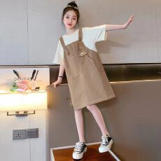 批发<b class='q'>女童</b>夏<b class='q'>装</b>连衣裙2025新款儿童洋气夏天<b class='q'>背带裙</b>女大童夏季假两件裙子