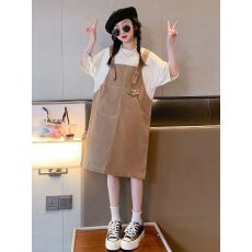 批发<b class='q'>女童</b>夏<b class='q'>装</b>连衣裙2025新款儿童洋气夏天<b class='q'>背带裙</b>女大童夏季假两件裙子