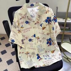 批发休闲海南三亚夏季夏威夷衬衫短袖沙滩宽松短裤情侣套装潮流清凉