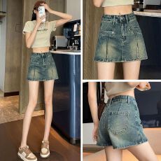 批发小个子内衬牛仔短裙女夏季新款a字裙小个子辣妹包臀裙裤半身裙ins