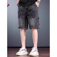 批发夏季新款美式<b class='q'>短裤</b><b class='q'>男</b>潮牌薄款设计感小众宽松大码运动休闲五分裤子