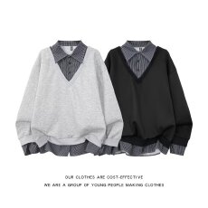 批发印花秋冬卫衣男2025年春秋季韩版新款圆领宽松上衣chic港风潮流