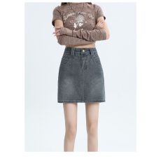 批发防走光a字短裙显瘦辣妹包臀裙星空纹牛仔<b class='q'>半身裙</b>女新款高腰