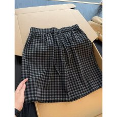 日式简约格子睡裤男士2026夏季纱布薄款宽松沙滩短裤五分裤家居裤
