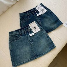 批发防走光百搭高腰a字显瘦美式辣妹包臀半身裙夏<b class='q'>性感</b>复古牛仔短裙女