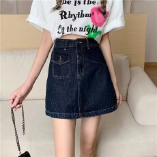 批发牛仔短裙女夏季新款防走光高腰a字胖MM半身裙<b class='q'>大码</b>辣妹包臀裙裤子