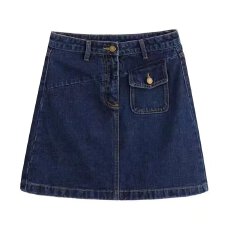 批发牛仔短裙女夏季新款防走光高腰a字胖MM半身裙<b class='q'>大码</b>辣妹包臀裙裤子