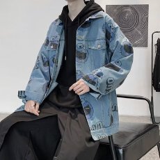 批发扎染牛仔外套男女2026春秋新款百搭潮美式<b class='q'>街头</b>夹克上衣休闲宽松